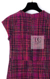 CHANEL 18PA Fuchsia Pink Purple Wool Mohair Tweed Dress 34 36 シャネル フューシャ ピンクパープル ウール モヘア ツイード ワンピース 即発
