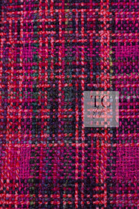 CHANEL 18PA Fuchsia Pink Purple Wool Mohair Tweed Dress 34 36 シャネル フューシャ ピンクパープル ウール モヘア ツイード ワンピース 即発