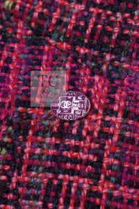 CHANEL 18PA Fuchsia Pink Purple Wool Mohair Tweed Dress 34 36 シャネル フューシャ ピンクパープル ウール モヘア ツイード ワンピース 即発