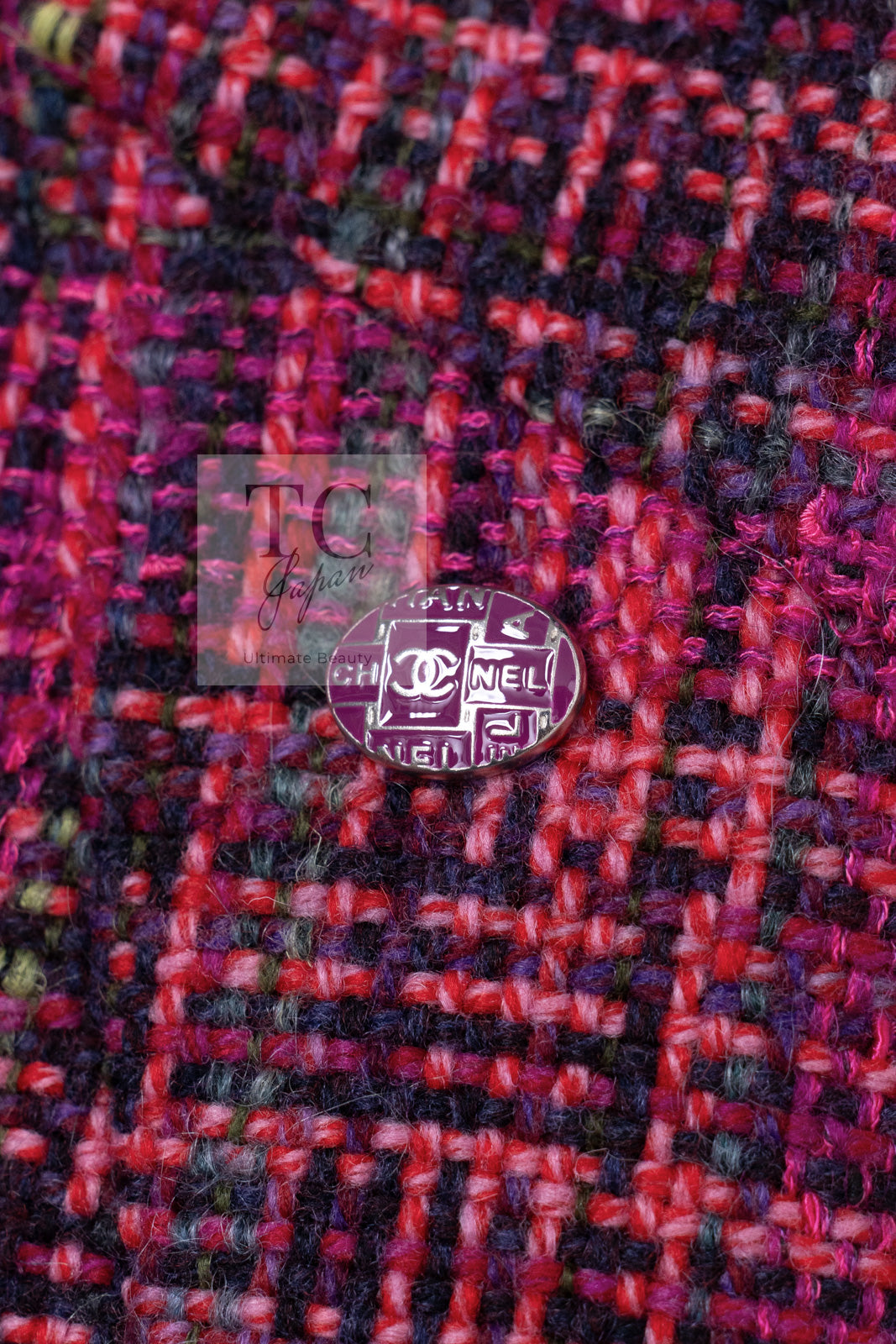 CHANEL 18PA Fuchsia Pink Purple Wool Mohair Tweed Dress 34 36 シャネル フューシャ ピンクパープル ウール モヘア ツイード ワンピース 即発