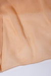 CHANEL 07PF Nude Beige Apricot Chiffon Black Ribbon Dress 34 36 シャネル ヌード ベージュ アプリコット シフォン ブラック リボン ワンピース 即発