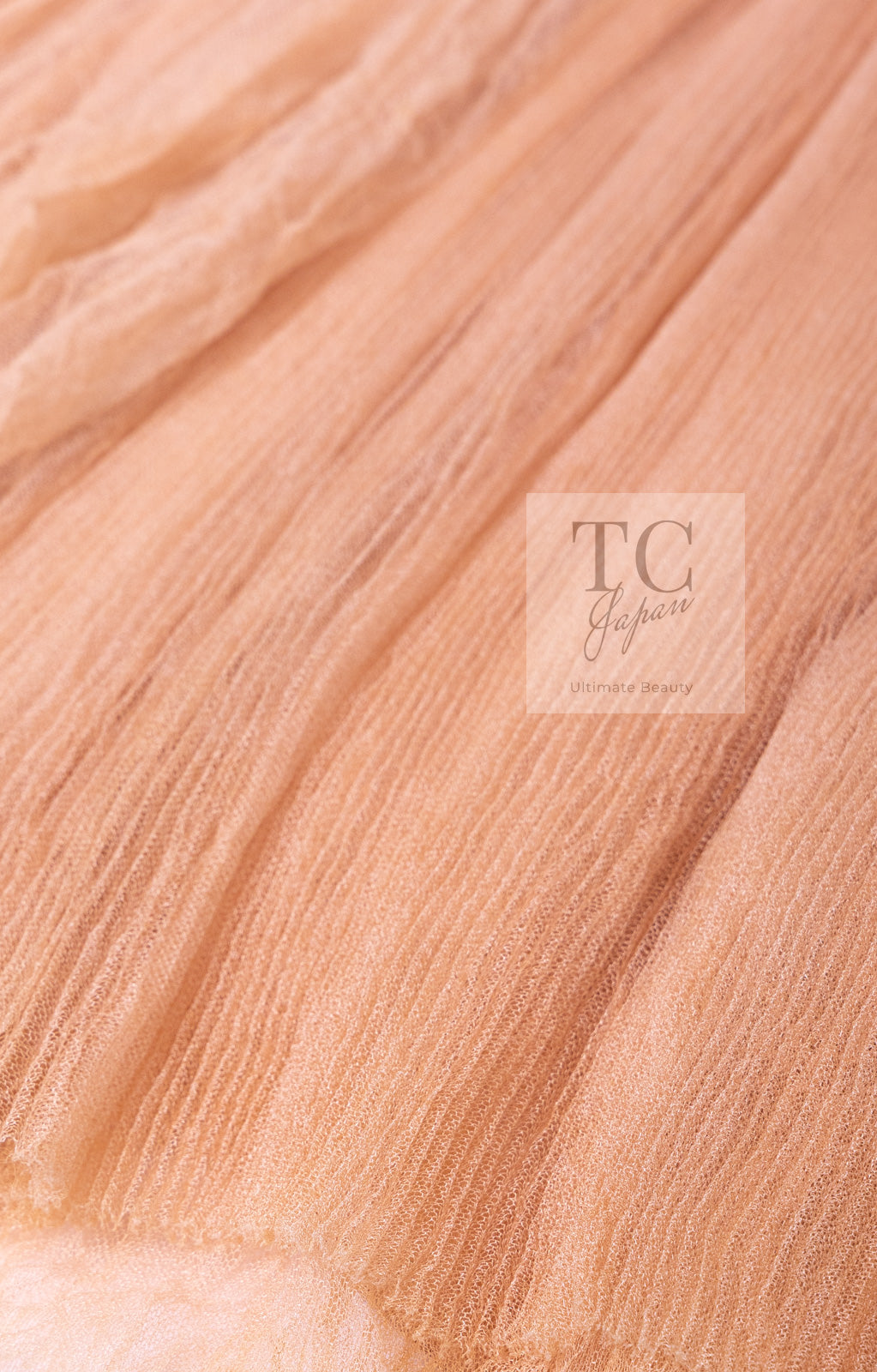 CHANEL 07PF Nude Beige Apricot Chiffon Black Ribbon Dress 34 36 シャネル ヌード ベージュ アプリコット シフォン ブラック リボン ワンピース 即発