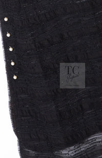 CHANEL 04S Black Metallic Pearl Button Dress with Slip 36 シャネル ブラック メタリック パールボタン ワンピース スリップ付き 即発