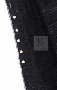 CHANEL 04S Black Metallic Pearl Button Dress with Slip 36 シャネル ブラック メタリック パールボタン ワンピース スリップ付き 即発