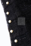 CHANEL 04S Black Metallic Pearl Button Dress with Slip 36 シャネル ブラック メタリック パールボタン ワンピース スリップ付き 即発