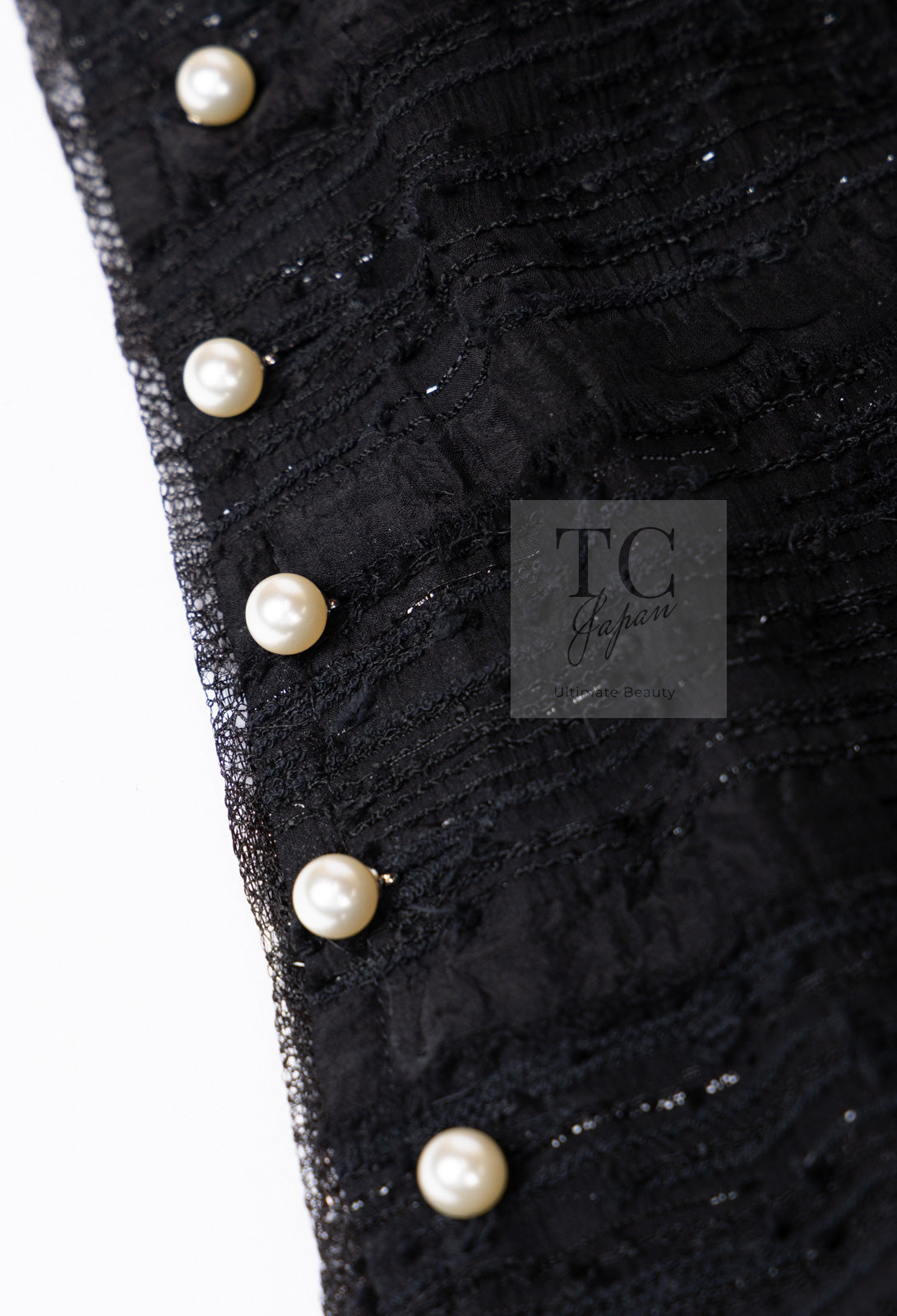 CHANEL 04S Black Metallic Pearl Button Dress with Slip 36 シャネル ブラック メタリック パールボタン ワンピース スリップ付き 即発