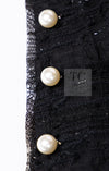 CHANEL 04S Black Metallic Pearl Button Dress with Slip 36 シャネル ブラック メタリック パールボタン ワンピース スリップ付き 即発