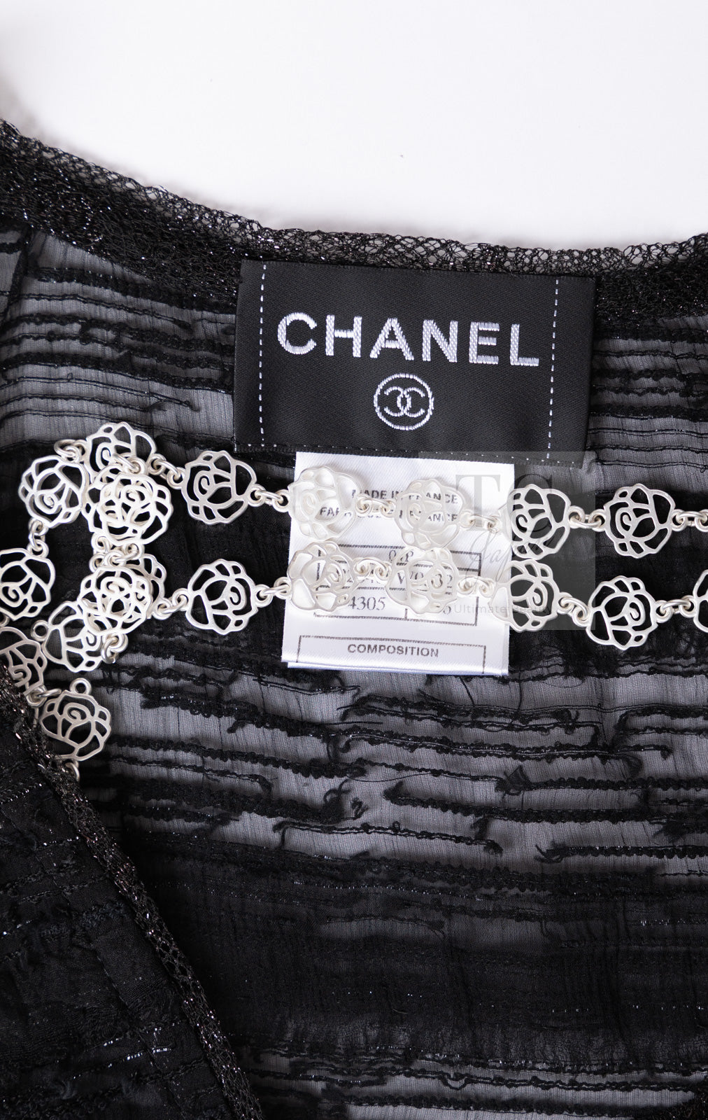 CHANEL 04S Black Metallic Pearl Button Dress with Slip 36 シャネル ブラック メタリック パールボタン ワンピース スリップ付き