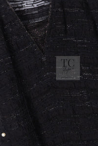 CHANEL 04S Black Metallic Pearl Button Dress with Slip 36 シャネル ブラック メタリック パールボタン ワンピース スリップ付き 即発