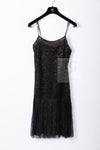 CHANEL 04S Black Metallic Pearl Button Dress with Slip 36 シャネル ブラック メタリック パールボタン ワンピース スリップ付き 即発