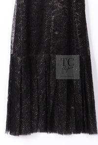 CHANEL 04S Black Metallic Pearl Button Dress with Slip 36 シャネル ブラック メタリック パールボタン ワンピース スリップ付き 即発