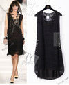 CHANEL 04S Black Metallic Pearl Button Dress with Slip 36 シャネル ブラック メタリック パールボタン ワンピース スリップ付き 即発