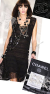 CHANEL 04S Black Metallic Pearl Button Dress with Slip 36 シャネル ブラック メタリック パールボタン ワンピース スリップ付き 即発