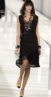 CHANEL 04S Black Metallic Pearl Button Dress with Slip 36 シャネル ブラック メタリック パールボタン ワンピース スリップ付き 即発