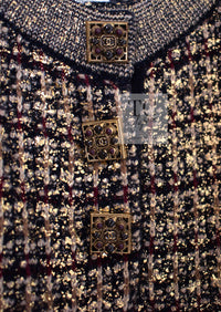 CHANEL 11PF Black Gold Metallic Gripoix Cashmere Wool Knit Dress 36 シャネル ブラック ゴールド メタリック グリポワ カシミア ウール ニット ワンピース 即発