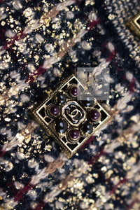 CHANEL 11PF Black Gold Metallic Gripoix Cashmere Wool Knit Dress 36 シャネル ブラック ゴールド メタリック グリポワ カシミア ウール ニット ワンピース 即発