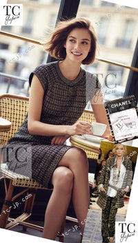 CHANEL 11PF Black Gold Metallic Gripoix Cashmere Wool Knit Dress 36 シャネル ブラック ゴールド メタリック グリポワ カシミア ウール ニット ワンピース 即発