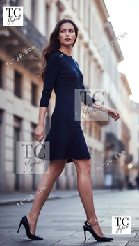 CHANEL 18PF Black Cotton Wool Knit Dress 34 シャネル ブラック コットン ウール ニット ワンピース 即発 - TC JAPAN