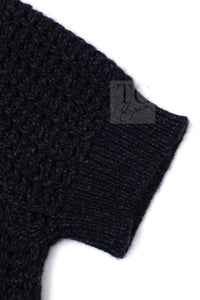 CHANEL 09A Black Dark Navy Wool Cashmere CC Logo Knit Dress 38 7