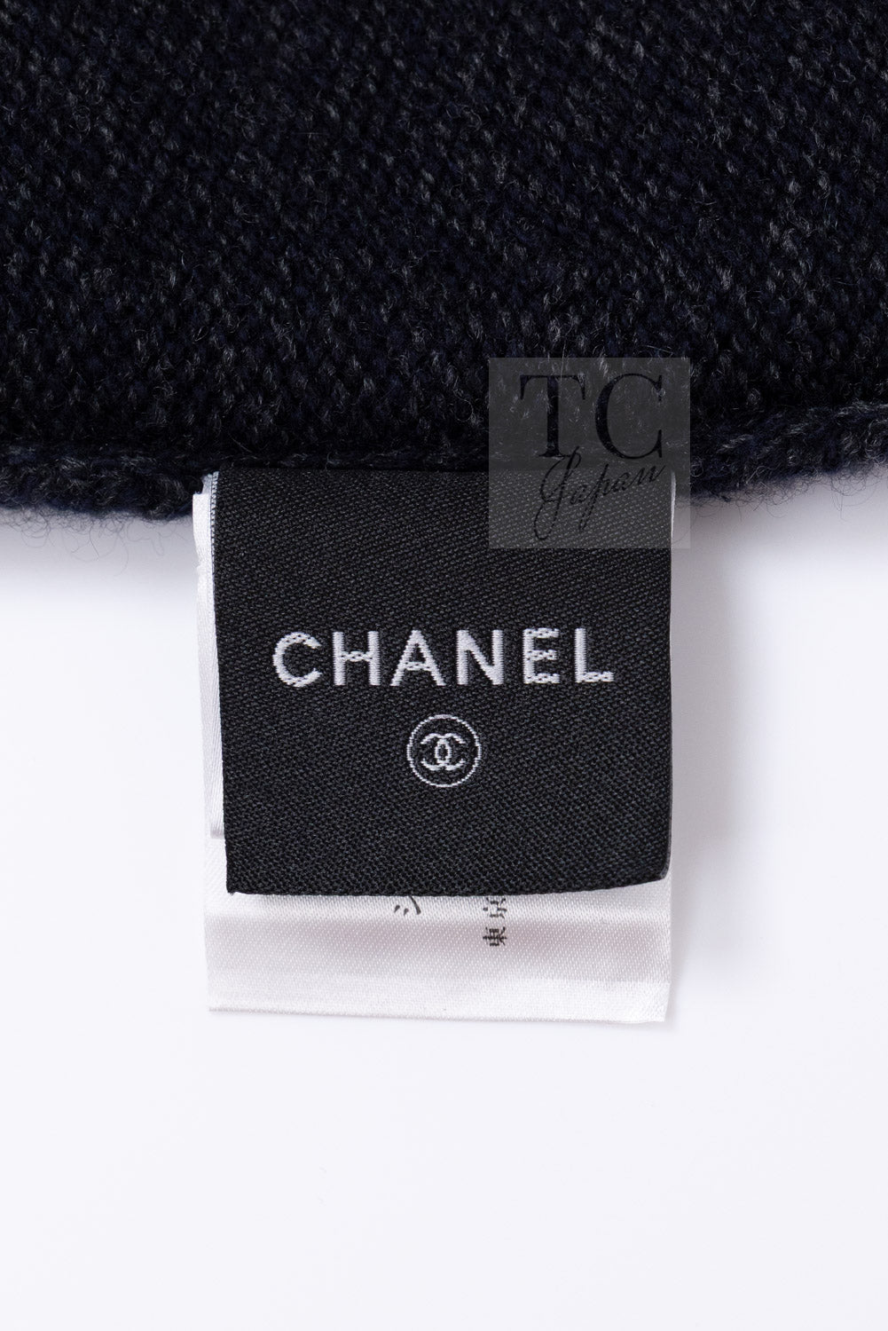 CHANEL 09A Black Dark Navy Wool Cashmere CC Logo Knit Dress 38 13
