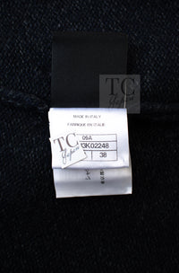 CHANEL 09A Black Dark Navy Wool Cashmere CC Logo Knit Dress 38 10