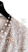 CHANEL 05S Beige Gold Silver Metallic Tweed Jacket Skirt Suit 44 46 シャネル ベージュ ゴールド メタリック ルサージュ ツイード ジャケット スカート スーツ 即発