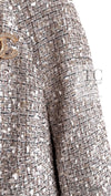 CHANEL 05S Beige Gold Silver Metallic Tweed Jacket Skirt Suit 44 46 シャネル ベージュ ゴールド メタリック ルサージュ ツイード ジャケット スカート スーツ 即発