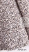 CHANEL 05S Beige Gold Silver Metallic Tweed Jacket Skirt Suit 44 46 シャネル ベージュ ゴールド メタリック ルサージュ ツイード ジャケット スカート スーツ 即発
