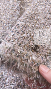 CHANEL 05S Beige Gold Silver Metallic Tweed Jacket Skirt Suit 44 46 シャネル ベージュ ゴールド メタリック ルサージュ ツイード ジャケット スカート スーツ 即発