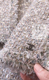 CHANEL 05S Beige Gold Silver Metallic Tweed Jacket Skirt Suit 44 46 シャネル ベージュ ゴールド メタリック ルサージュ ツイード ジャケット スカート スーツ 即発