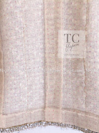 CHANEL 05S Beige Gold Silver Metallic Tweed Jacket Skirt Suit 44 46 シャネル ベージュ ゴールド メタリック ルサージュ ツイード ジャケット スカート スーツ 即発