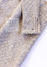 CHANEL 05S Beige Gold Silver Metallic Tweed Jacket Skirt Suit 44 46 シャネル ベージュ ゴールド メタリック ルサージュ ツイード ジャケット スカート スーツ 即発