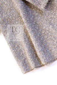 CHANEL 05S Beige Gold Silver Metallic Tweed Jacket Skirt Suit 44 46 シャネル ベージュ ゴールド メタリック ルサージュ ツイード ジャケット スカート スーツ 即発