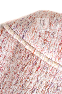 CHANEL 05C Pink Ivory Silk Cotton Tweed Jacket 40 シャネル ピンク アイボリー シルク コットン ツイード ジャケット 即発