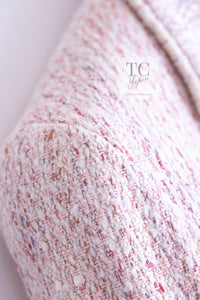 CHANEL 05C Pink Ivory Silk Cotton Tweed Jacket 40 シャネル ピンク アイボリー シルク コットン ツイード ジャケット 即発