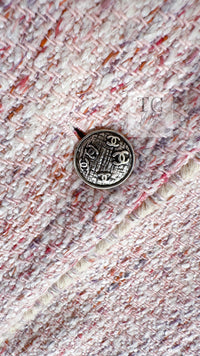 CHANEL 05C Pink Ivory Silk Cotton Tweed Jacket 40 シャネル ピンク アイボリー シルク コットン ツイード ジャケット 即発