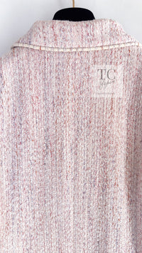 CHANEL 05C Pink Ivory Silk Cotton Tweed Jacket 40 シャネル ピンク アイボリー シルク コットン ツイード ジャケット 即発