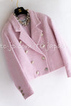 CHANEL 21S Light Pink Double Tweed Jacket 34 シャネル ライト ピンク ココボタン ダブル ツイード ジャケット 即発