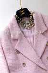 CHANEL 21S Light Pink Double Tweed Jacket 34 シャネル ライト ピンク ココボタン ダブル ツイード ジャケット 即発