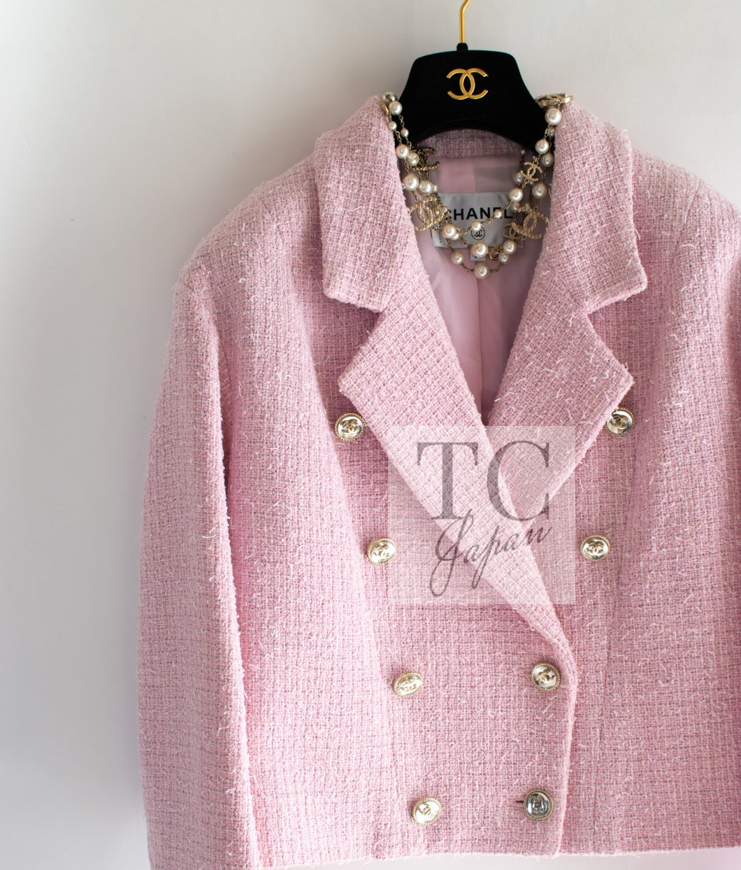 CHANEL 21S pink tweed women's jacket / シャネル レディース ピンク ツイード ジャケット