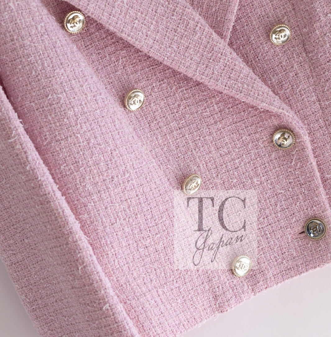CHANEL 21S pink tweed women's jacket / シャネル レディース ピンク ツイード ジャケット