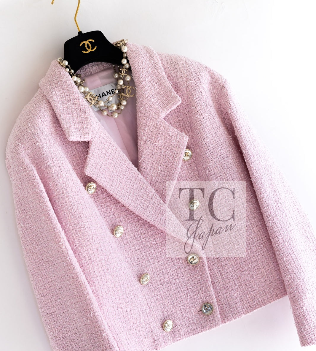 CHANEL 21S pink tweed women's jacket / シャネル レディース ピンク ツイード ジャケット