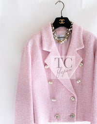 CHANEL 21S pink tweed women's jacket / シャネル レディース ピンク ツイード ジャケット