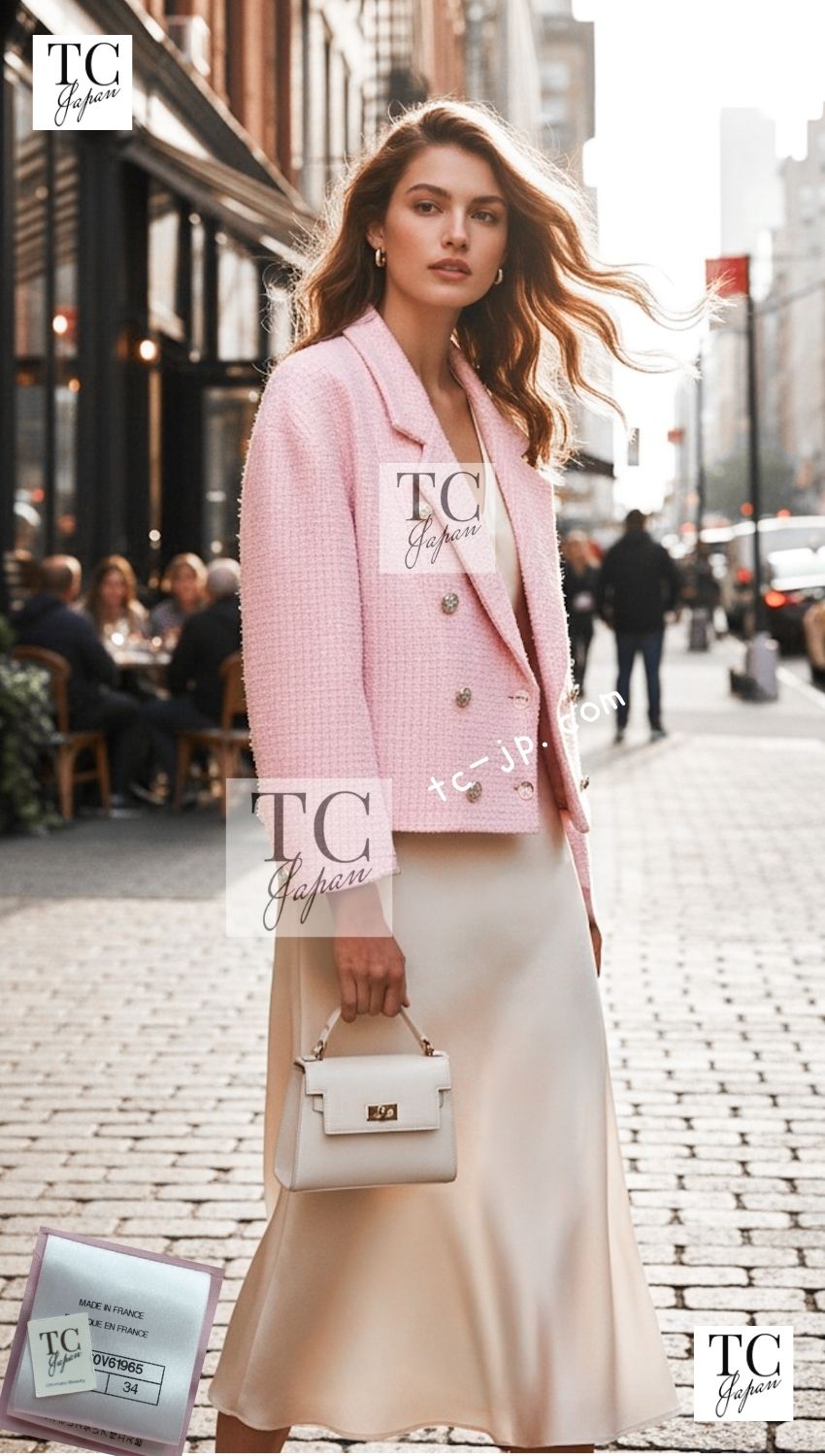 CHANEL 21S pink tweed women's jacket / シャネル レディース ピンク ツイード ジャケット