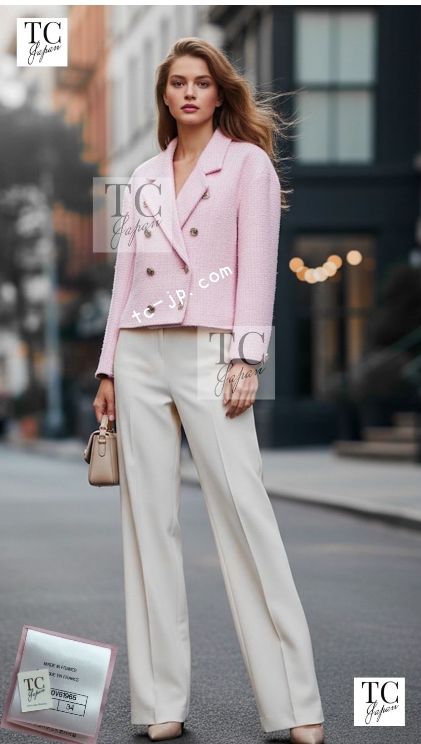 CHANEL 21S pink tweed women's jacket / シャネル レディース ピンク ツイード ジャケット