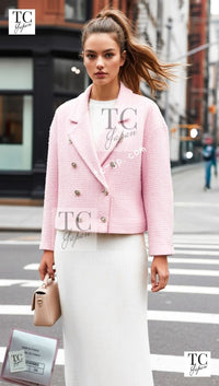 CHANEL 21S pink tweed women's jacket / シャネル レディース ピンク ツイード ジャケット