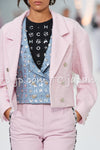 CHANEL 21S Light Pink Double Tweed Jacket 34 シャネル ライト ピンク ココボタン ダブル ツイード ジャケット 即発