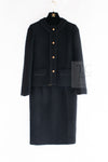 CHANEL Vintage Black Lion Buttons Tweed Jacket Skirt Suit 36 38 シャネル ヴィンテージ ブラック ライオンボタン ツイード ジャケット スカート スーツ 即発