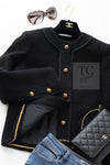 CHANEL Vintage Black Lion Buttons Tweed Jacket Skirt Suit 36 38 シャネル ヴィンテージ ブラック ライオンボタン ツイード ジャケット スカート スーツ 即発
