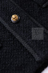 CHANEL Vintage Black Lion Buttons Tweed Jacket Skirt Suit 36 38 シャネル ヴィンテージ ブラック ライオンボタン ツイード ジャケット スカート スーツ 即発